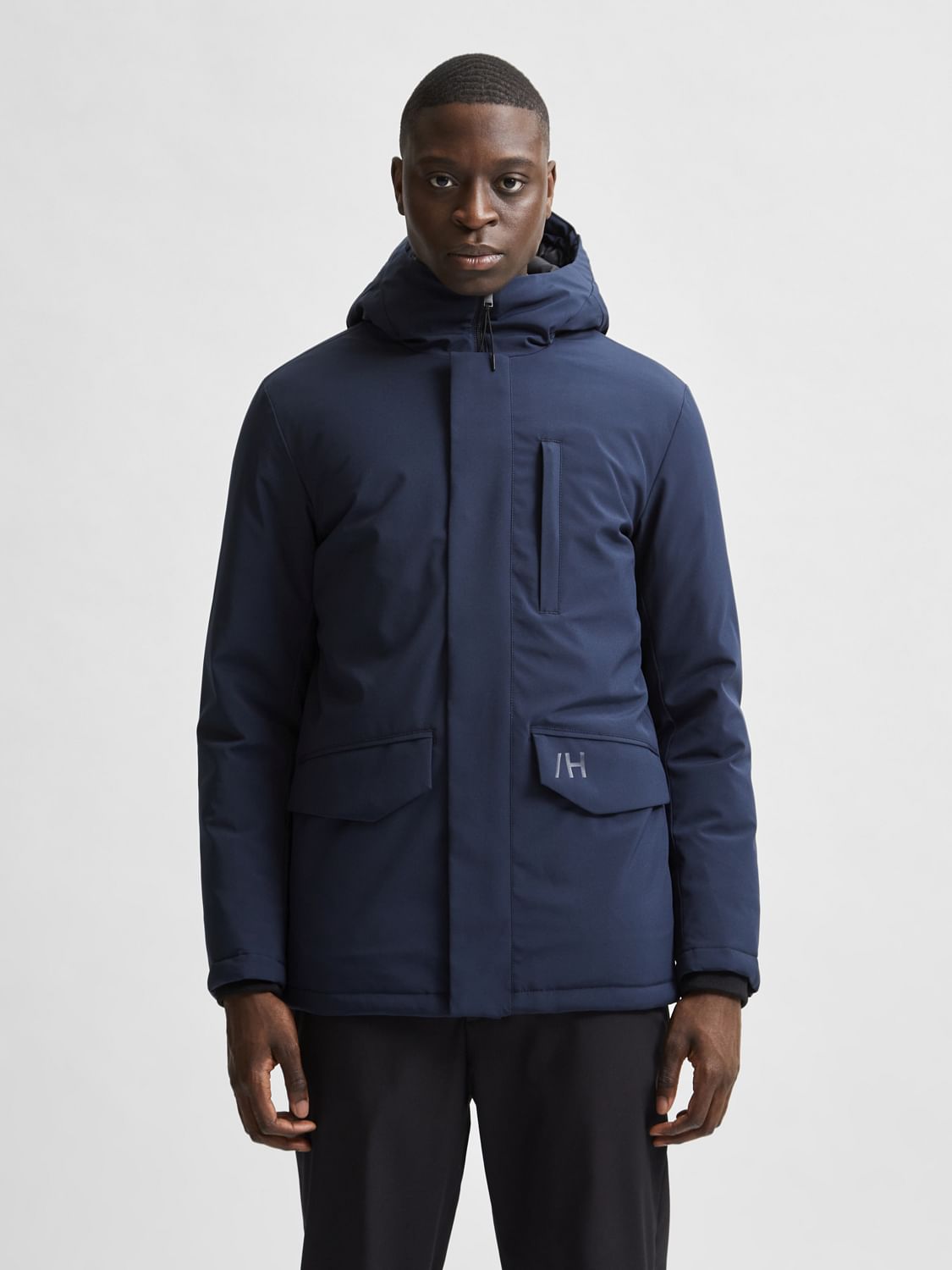Blue Padded Parka Coat