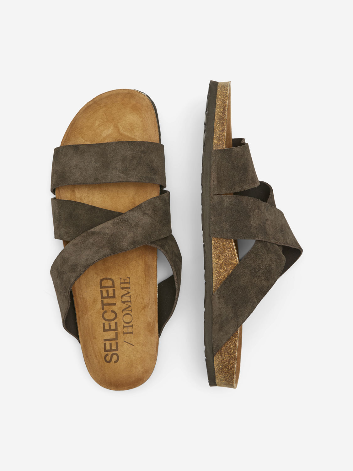Brown Slider Sandals