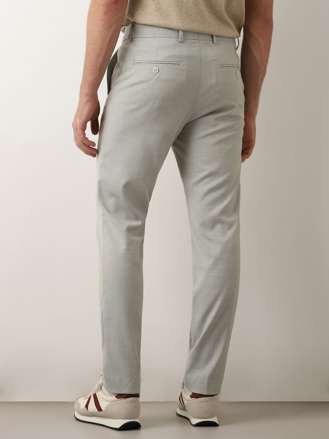 Light Green Mid Rise Suit-Set Trousers