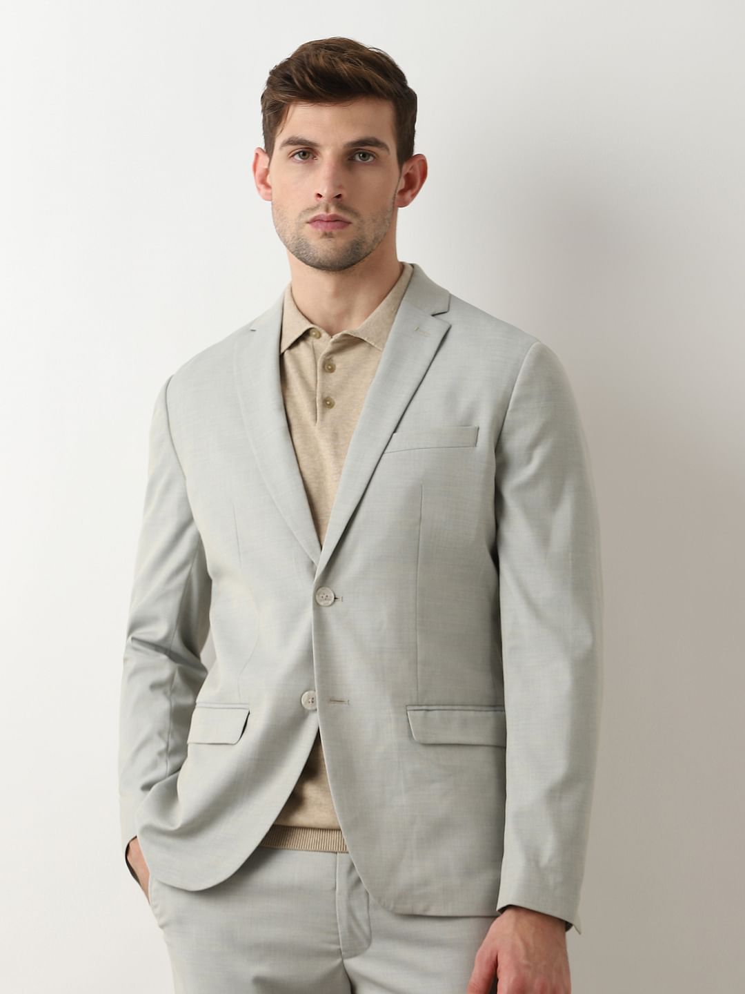 Light Green Suit-Set Tailored Blazer
