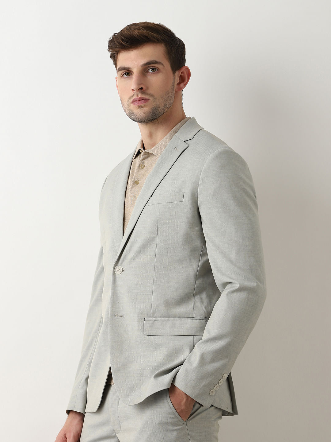 Light Green Suit-Set Tailored Blazer