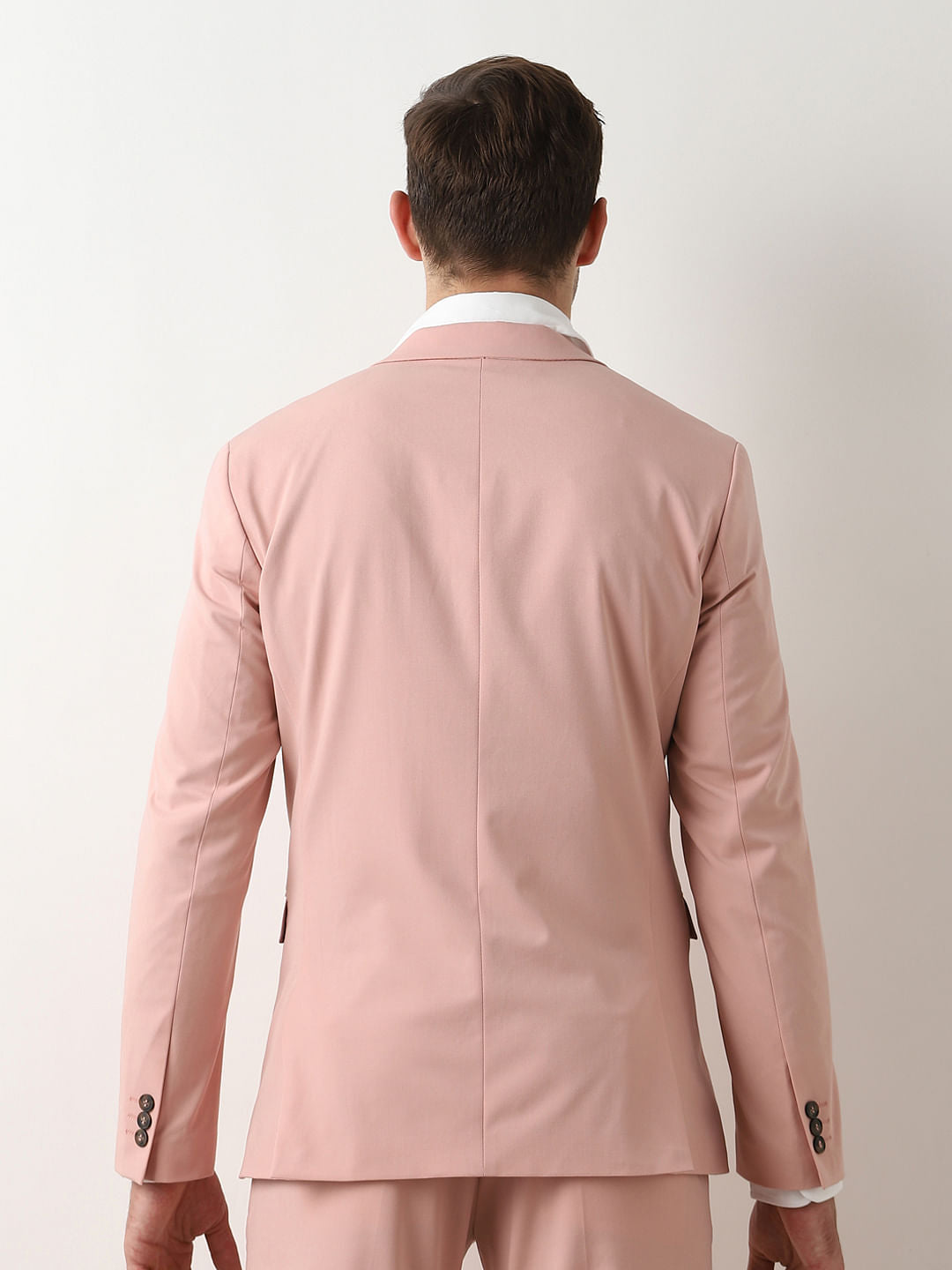 Pink Single Breasted Suit-Set Blazer