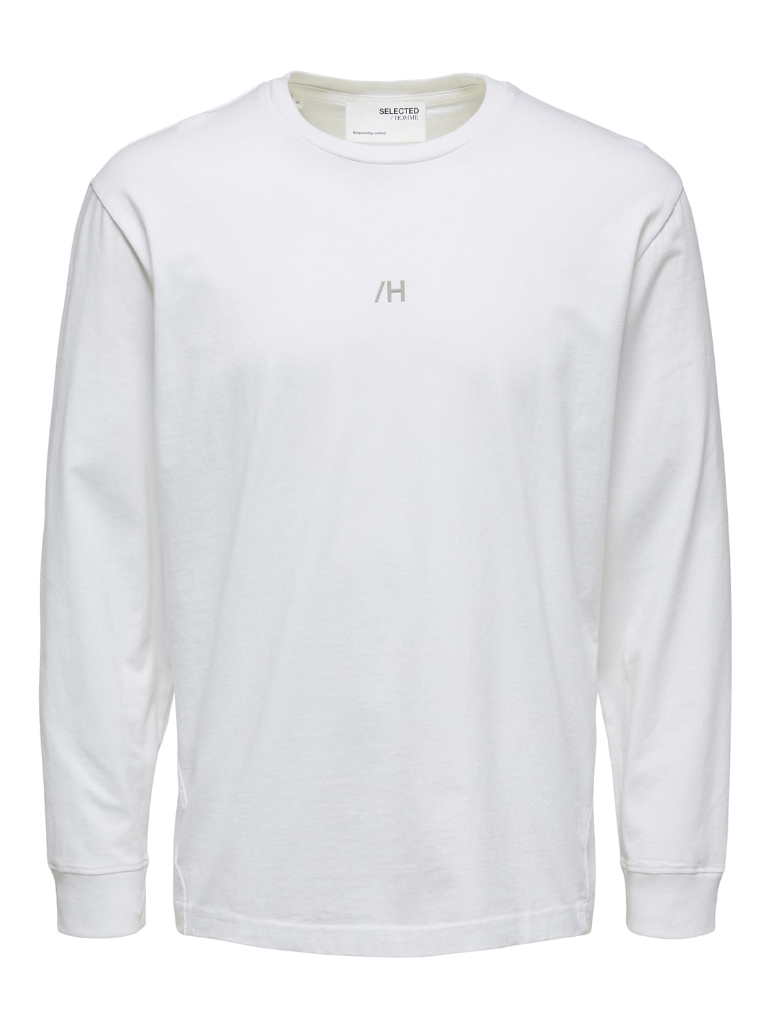 White Full Sleeves Crew Neck T-Shirt
