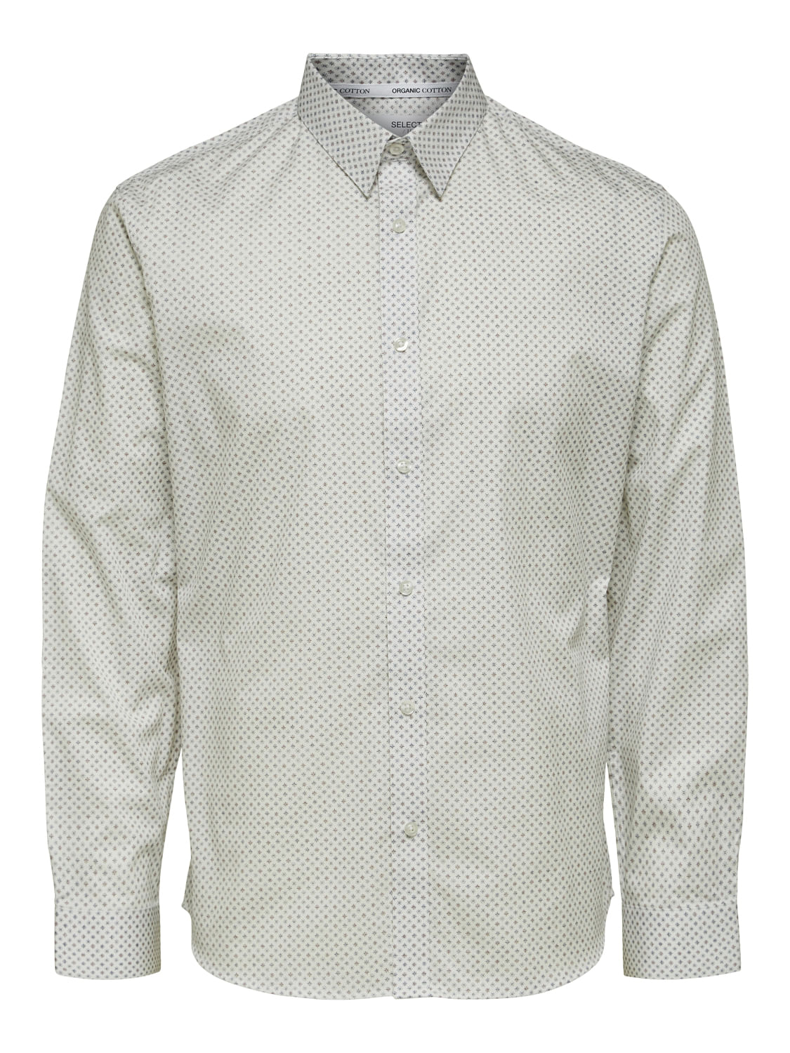 White Printed Full Sleeves Shirt