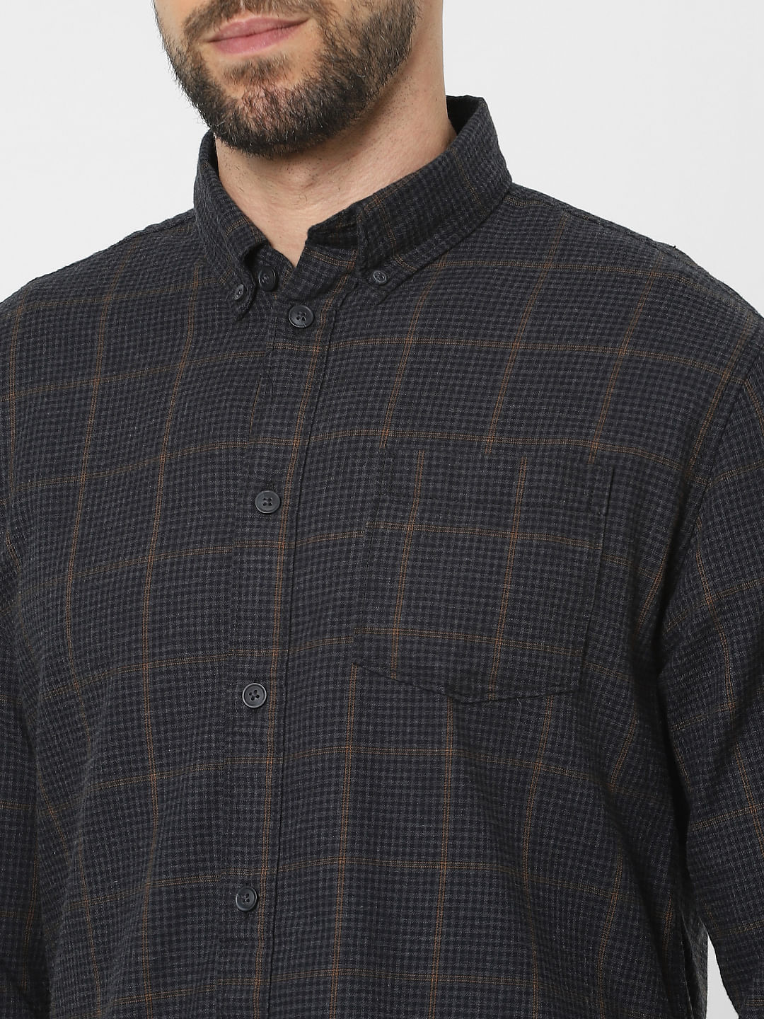 Black Check Organic Cotton Full Sleeves Shirt