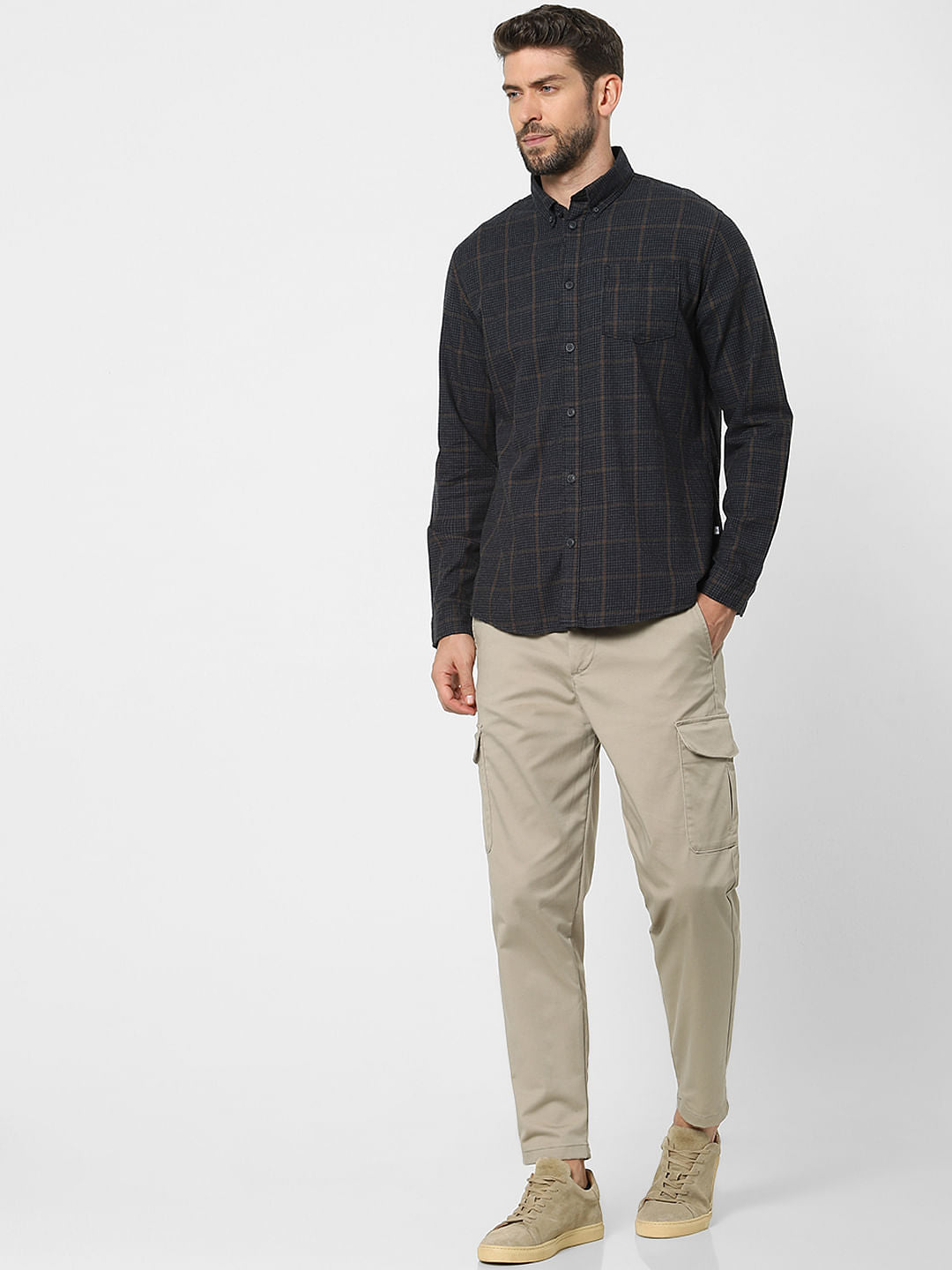 Black Check Organic Cotton Full Sleeves Shirt