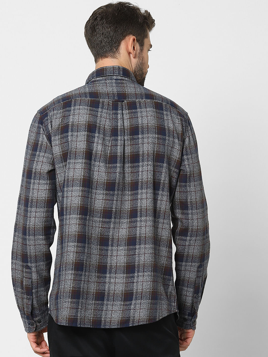 Grey Check Organic Cotton Full Sleeves Shirt