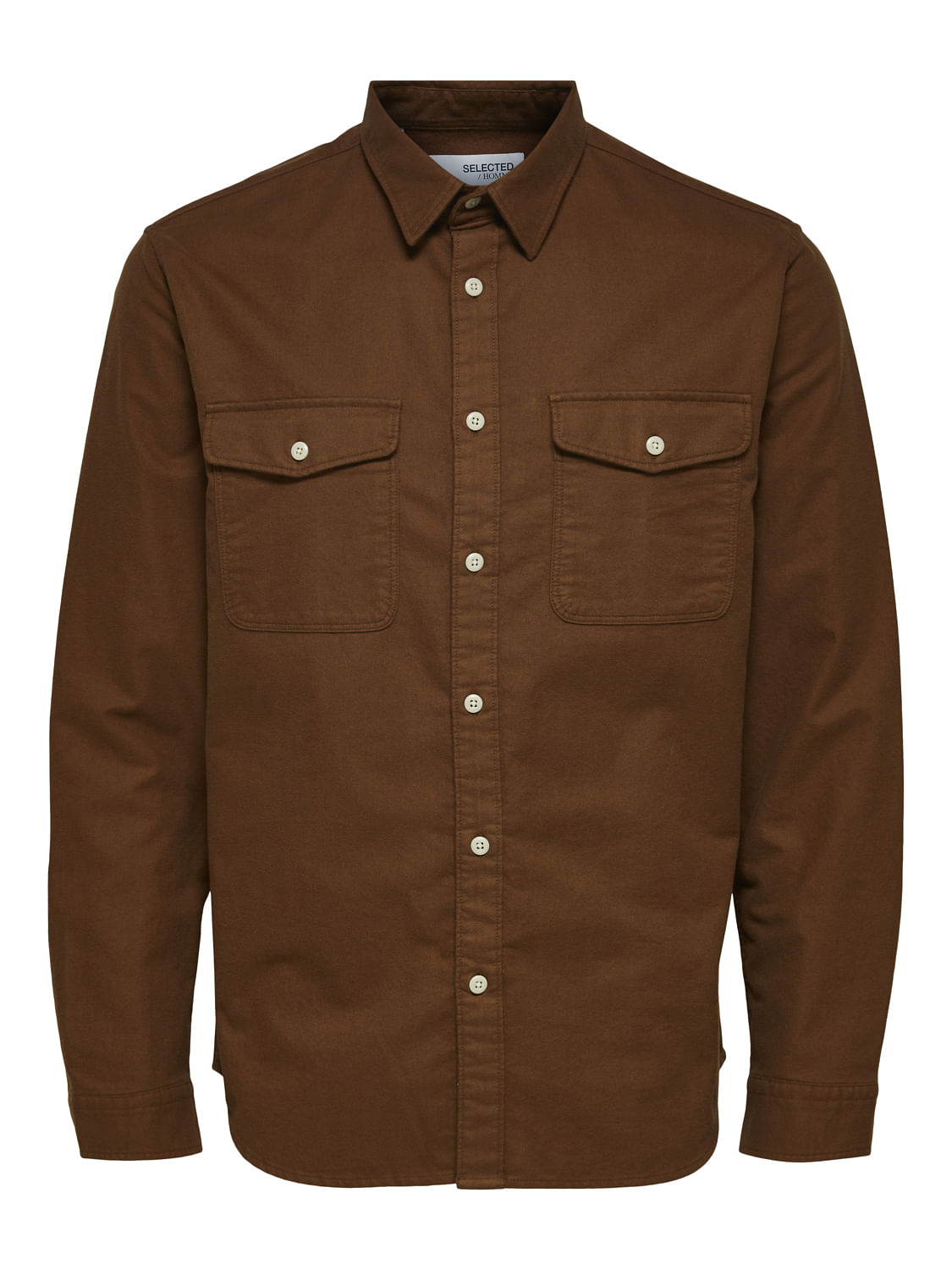 Brown Full Sleeves Solid Shirt