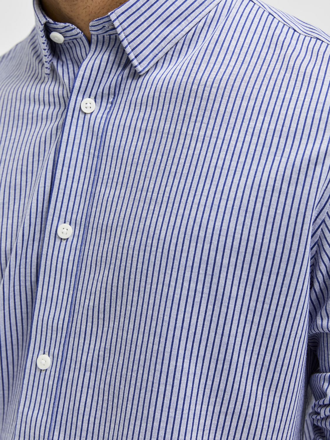 Blue Striped Full Sleeves Shirt