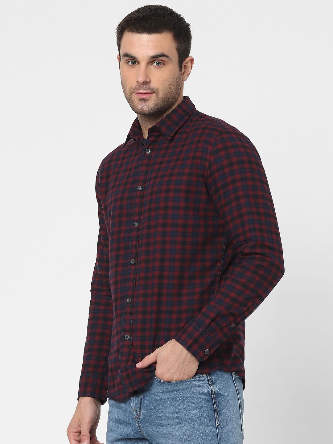 Red Check Full Sleeves Shirt