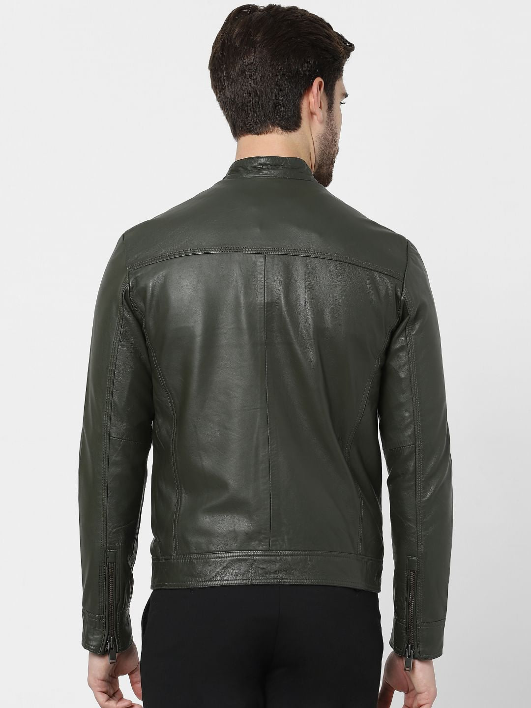 Dark Grey Leather Jacket