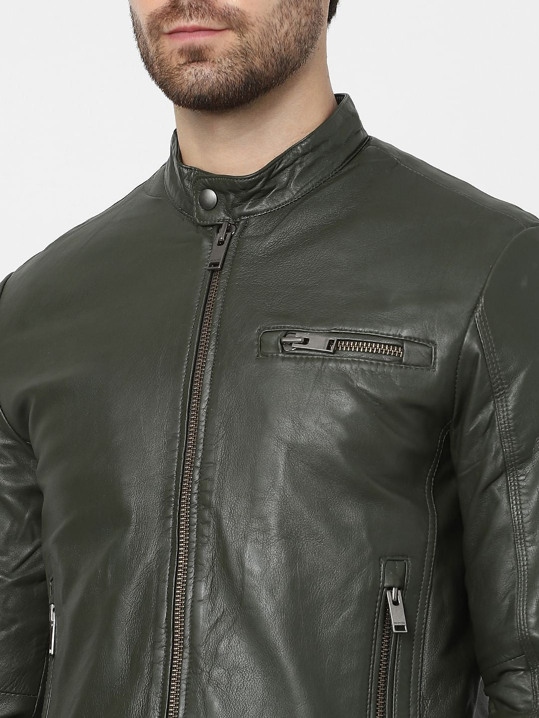 Dark Grey Leather Jacket