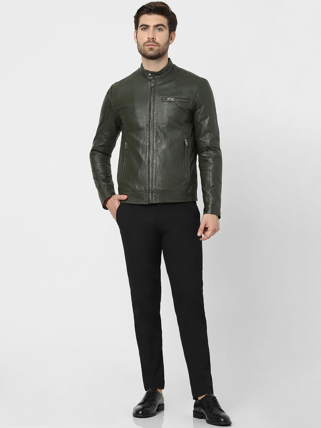 Dark Grey Leather Jacket