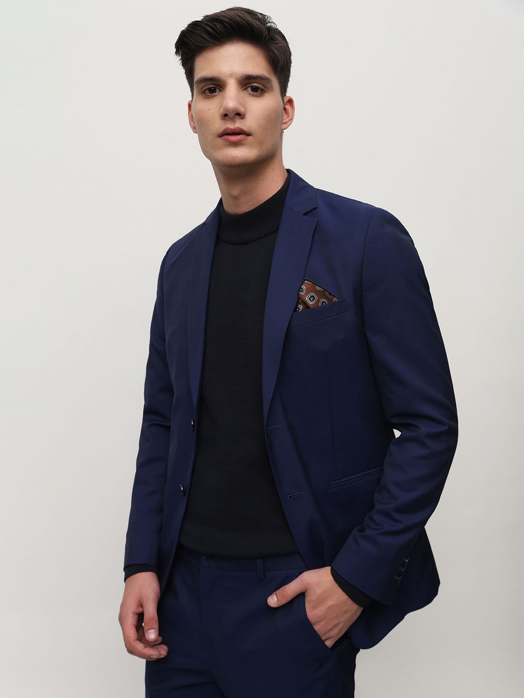 Royal Blue Slim Fit Suit-Set Blazer