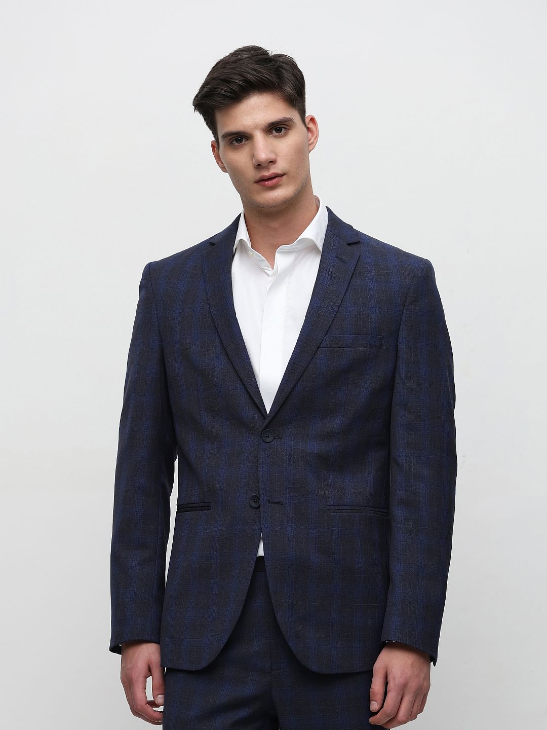 Blue Check Suit-Set Blazer
