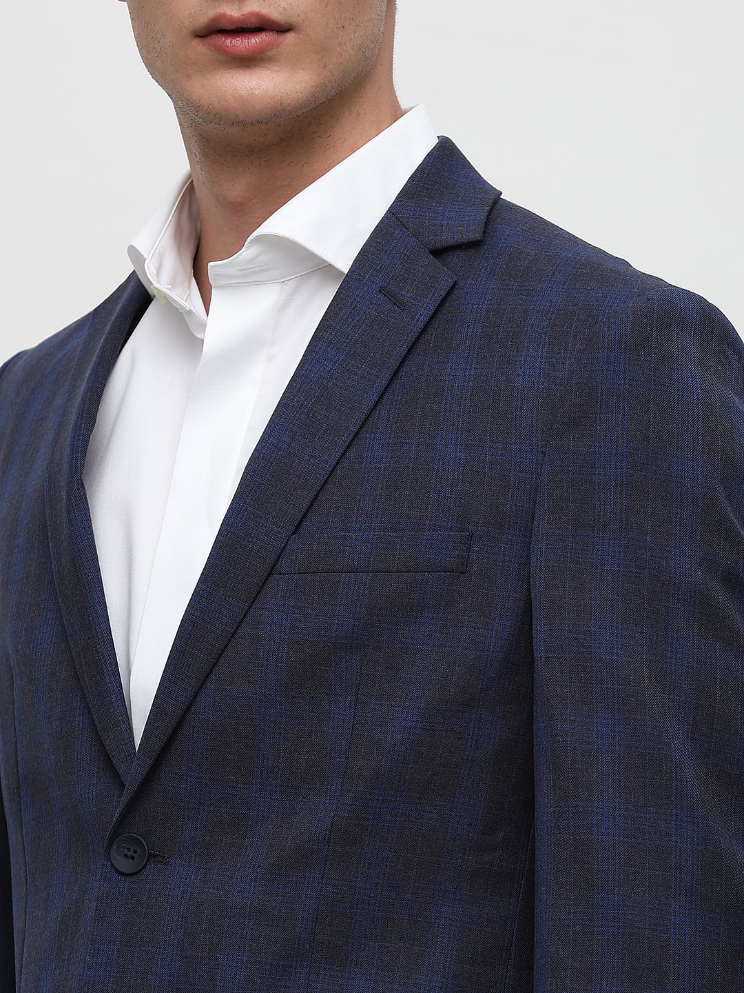 Blue Check Suit-Set Blazer