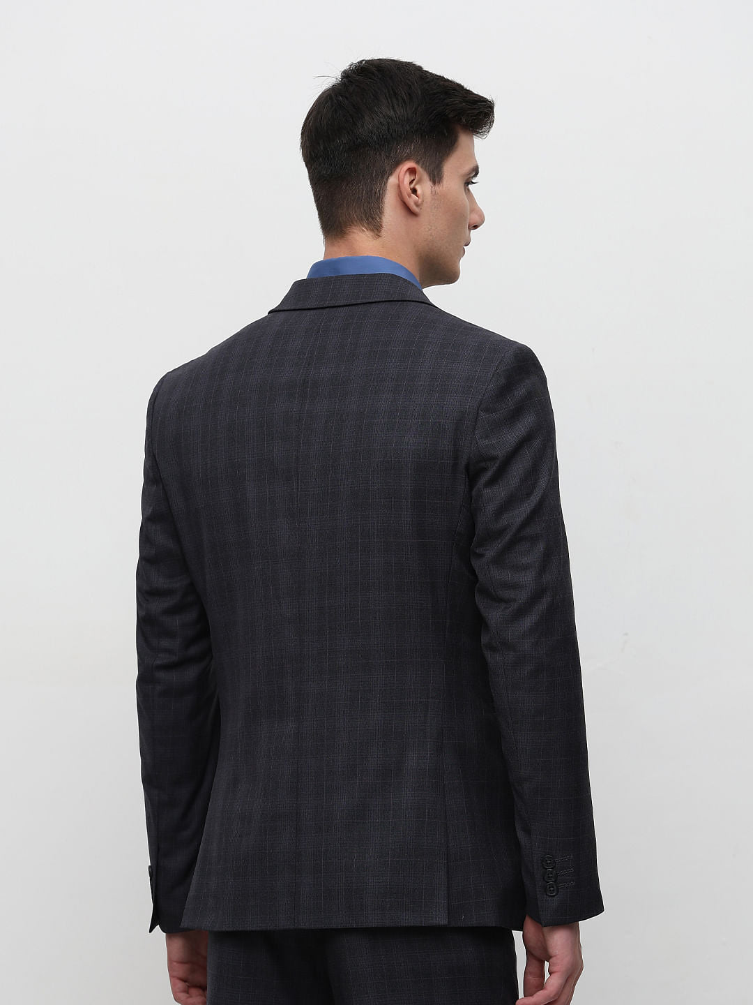 Grey Check Suit-Set Blazer