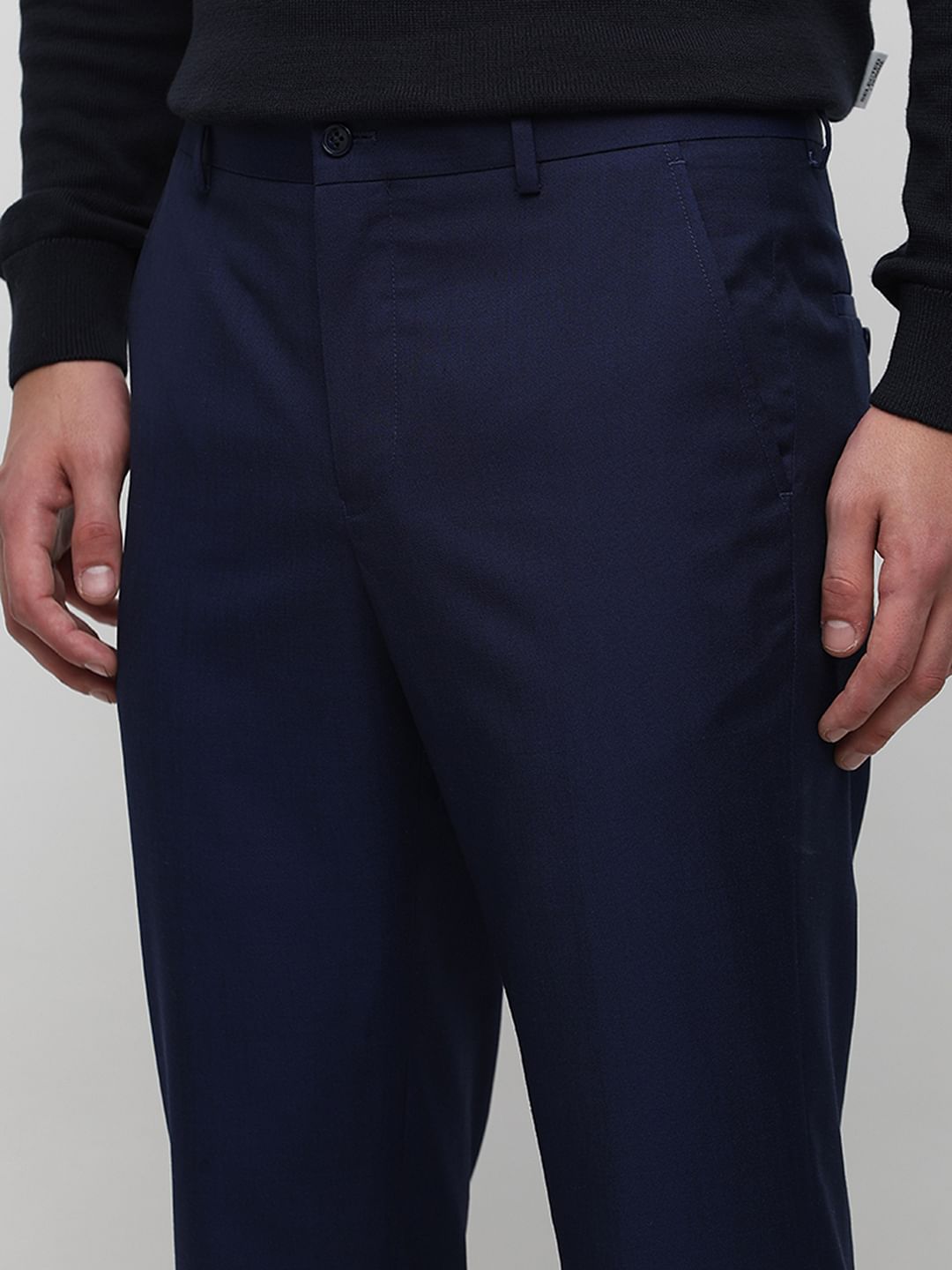 Royal Blue Mid Rise Suit-Set Trousers