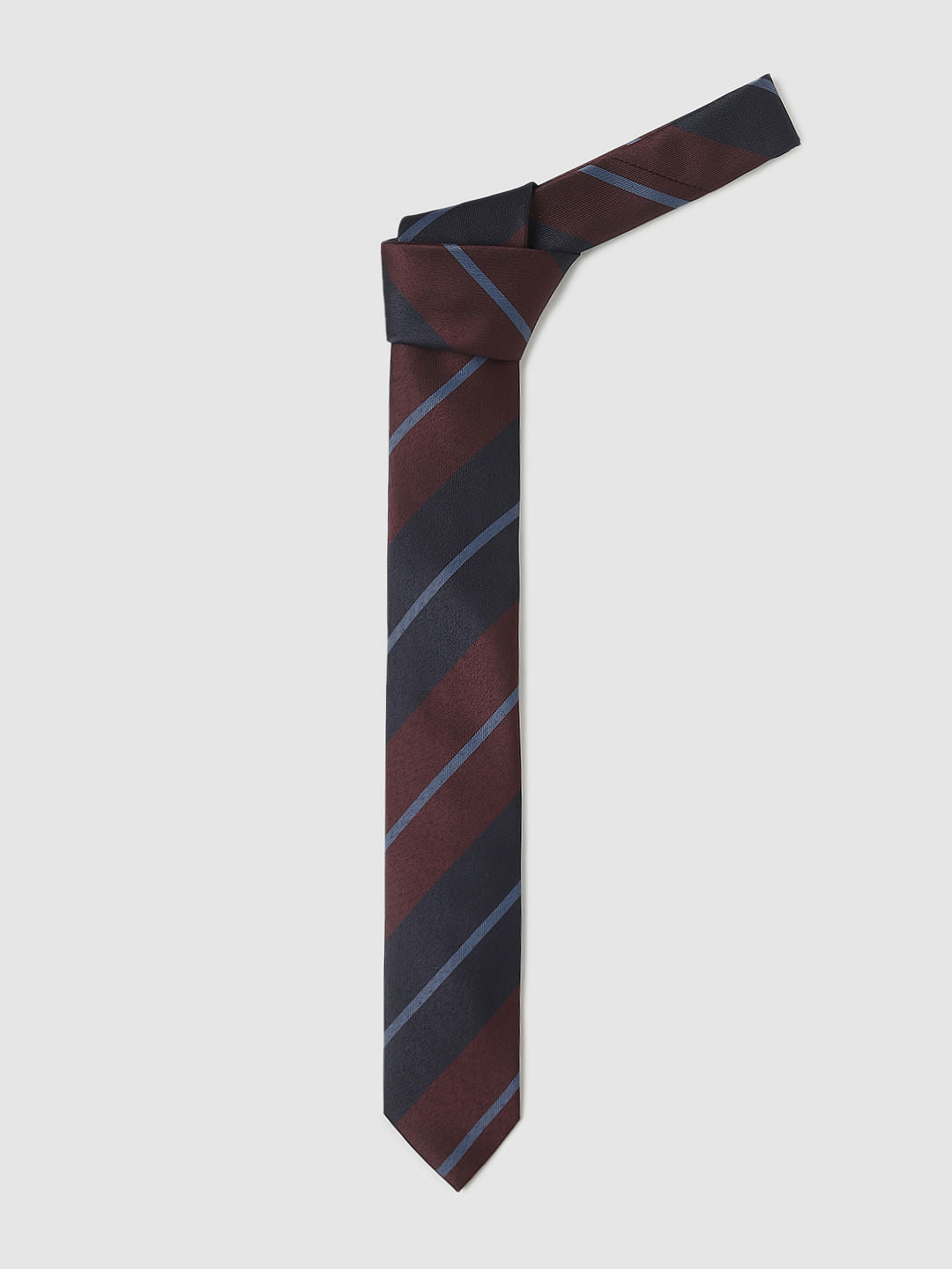 Burgundy Striped Tie