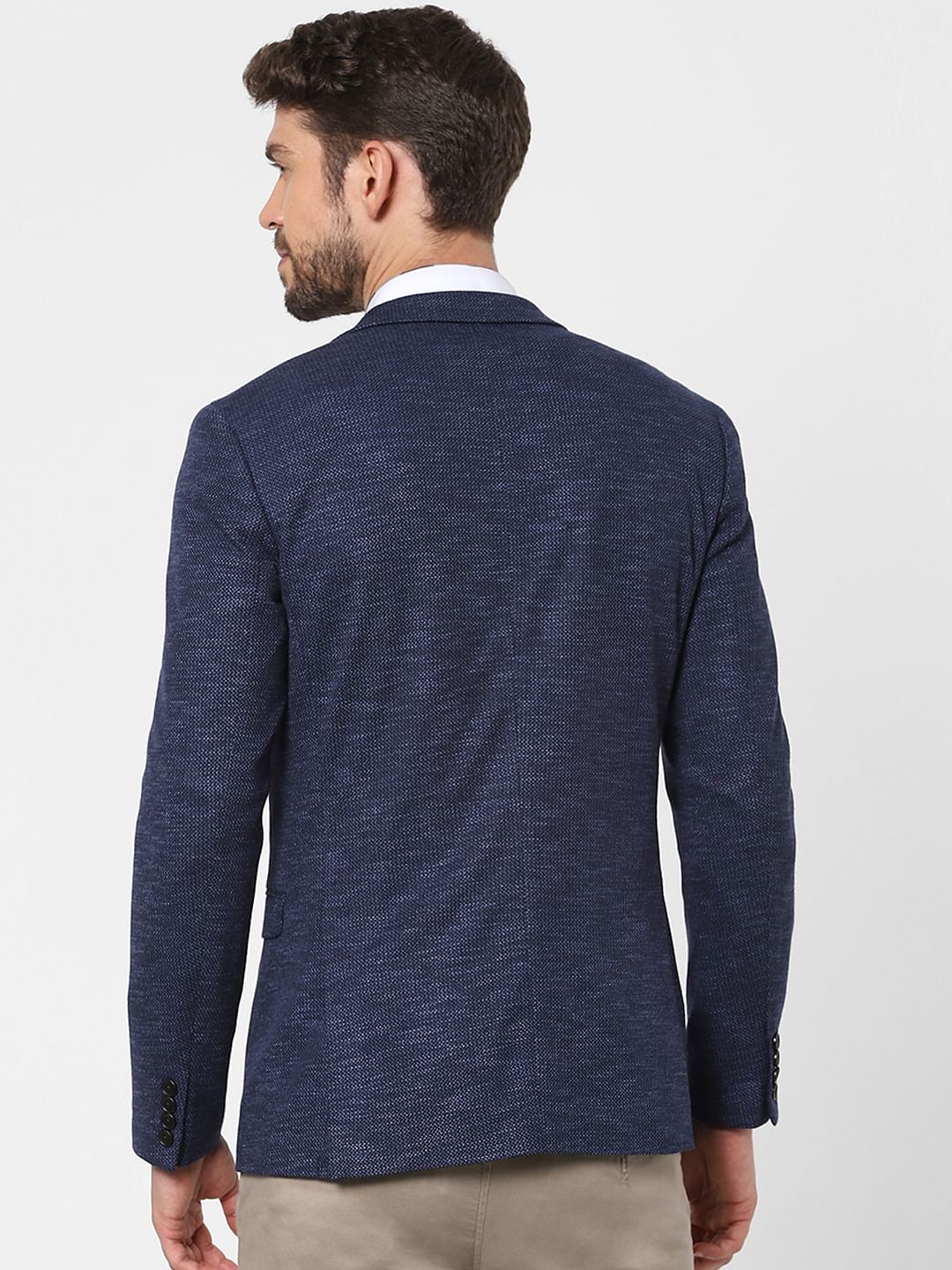 Blue Knit Formal Blazer