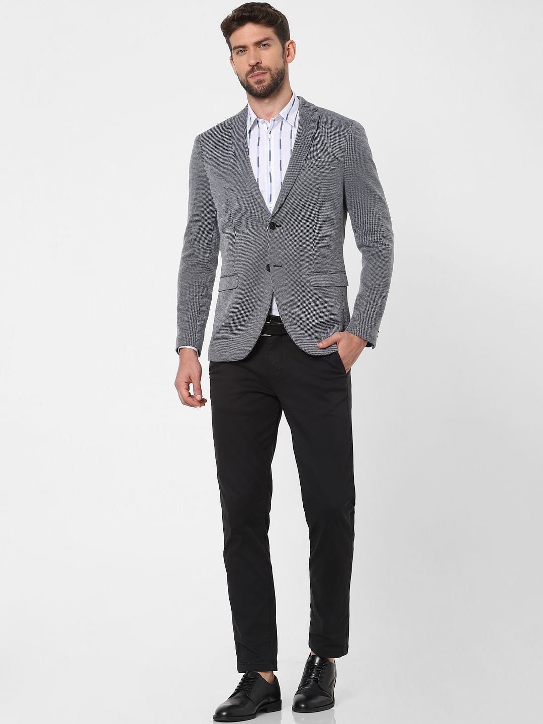 Blue Slim Fit Formal Blazer
