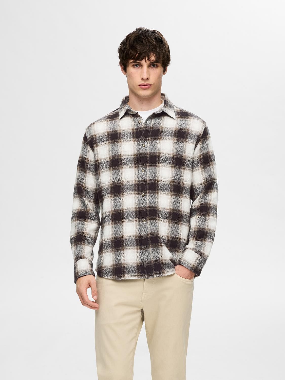 Buy Brown Organic Cotton Check Shirt for Men Online