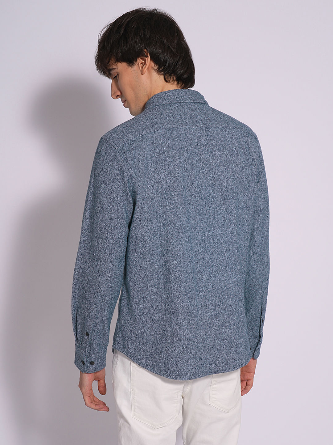 Blue Organic Cotton Full Sleeves Shirt