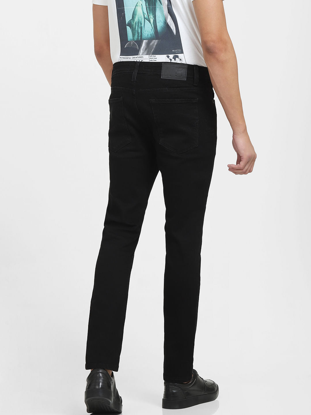 Black Mid Rise Slim Fit Jeans