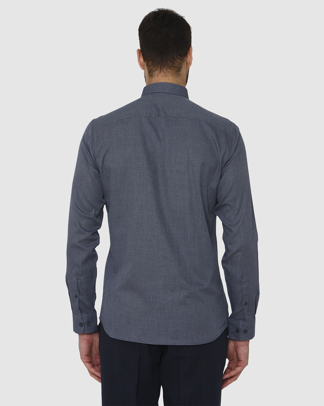 Blue Slim Fit Full Sleeves Shirt