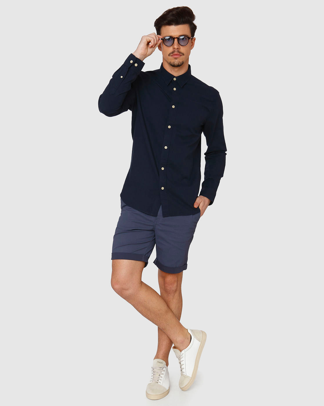Navy Blue Full Sleeves Shirt
