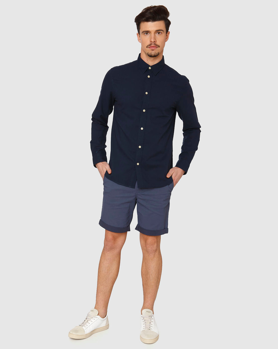 Navy Blue Full Sleeves Shirt