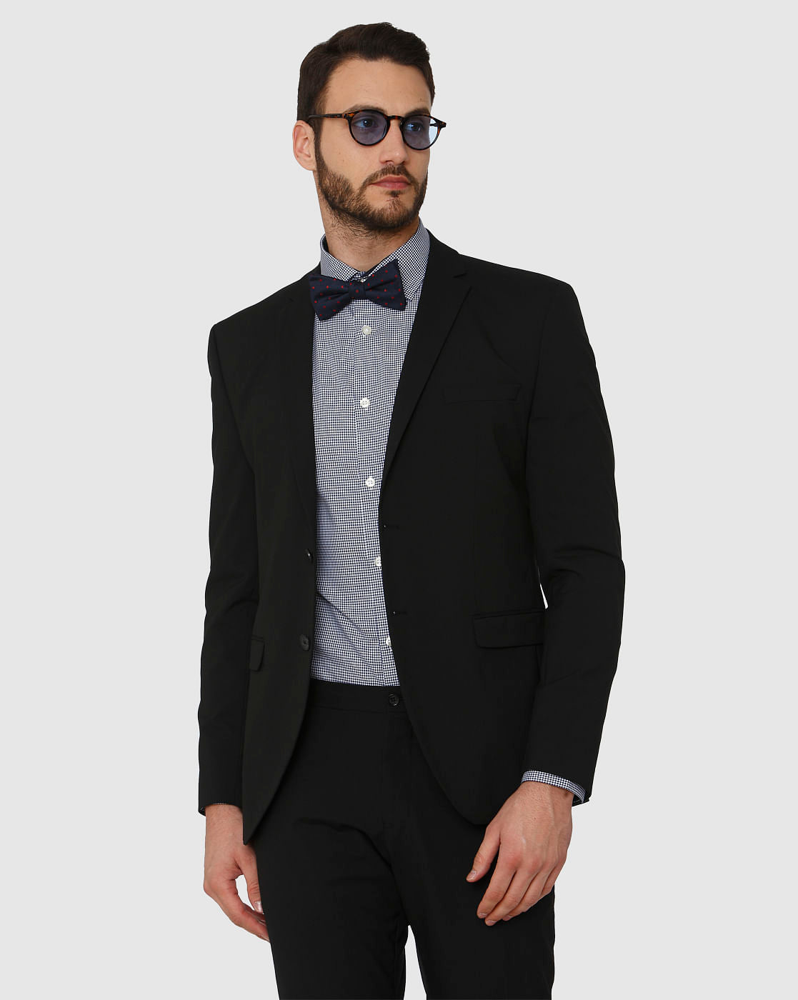 Light Blue Check Slim Fit Full Sleeves Shirt
