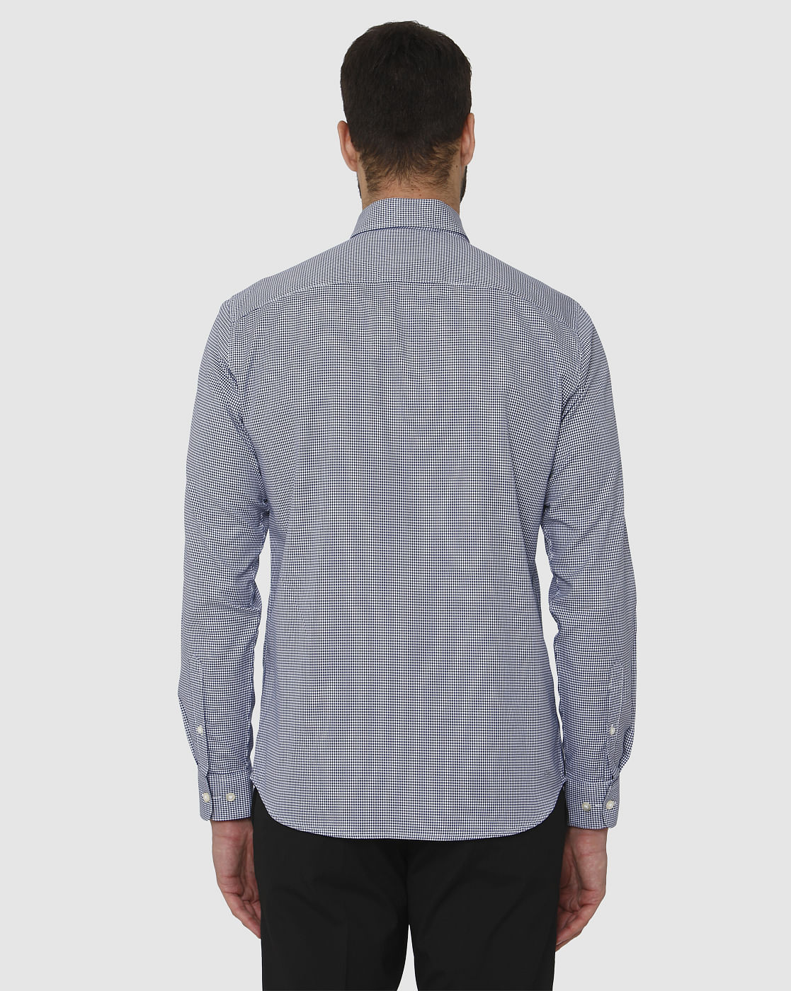 Light Blue Check Slim Fit Full Sleeves Shirt