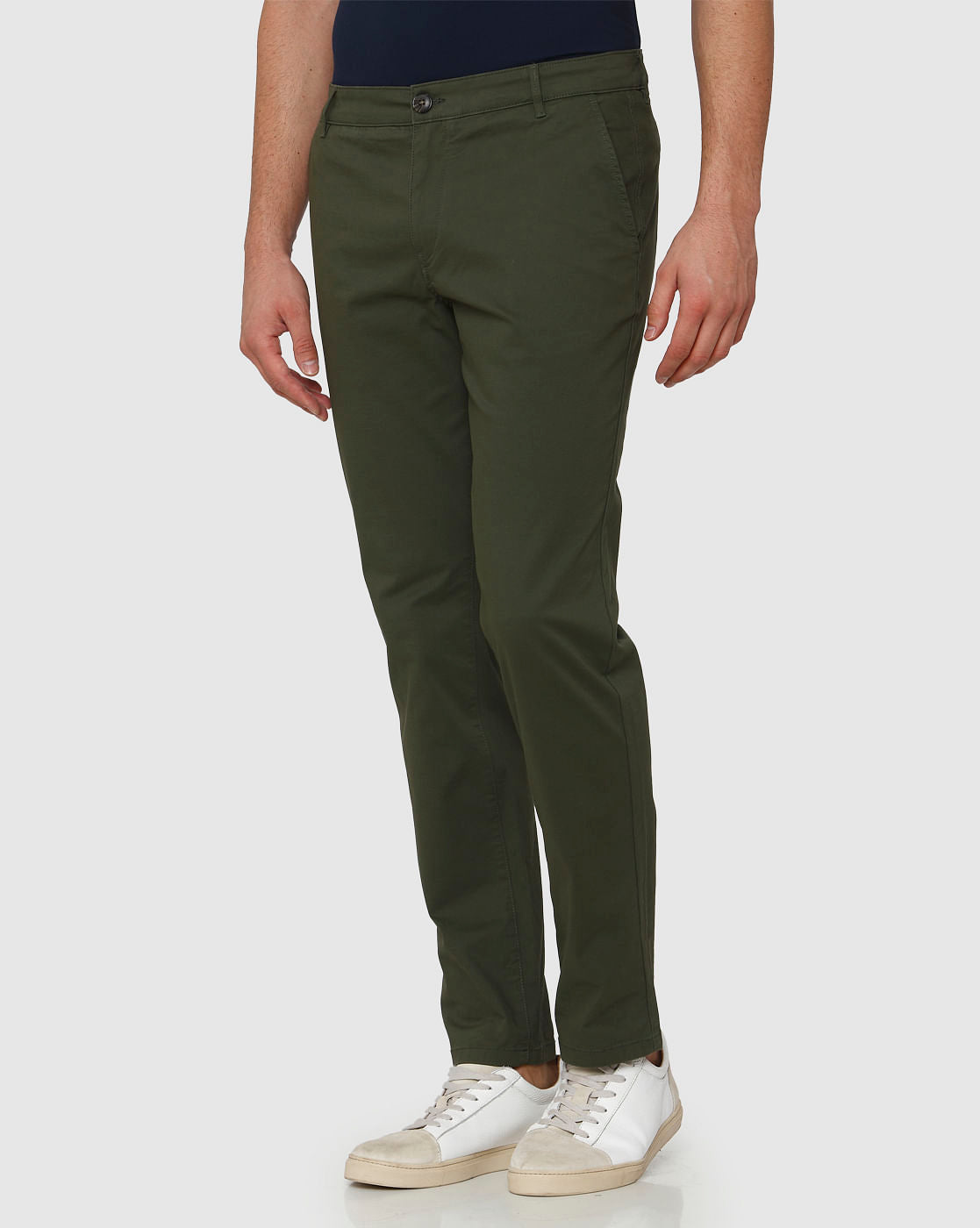 Green Straight Fit Chinos