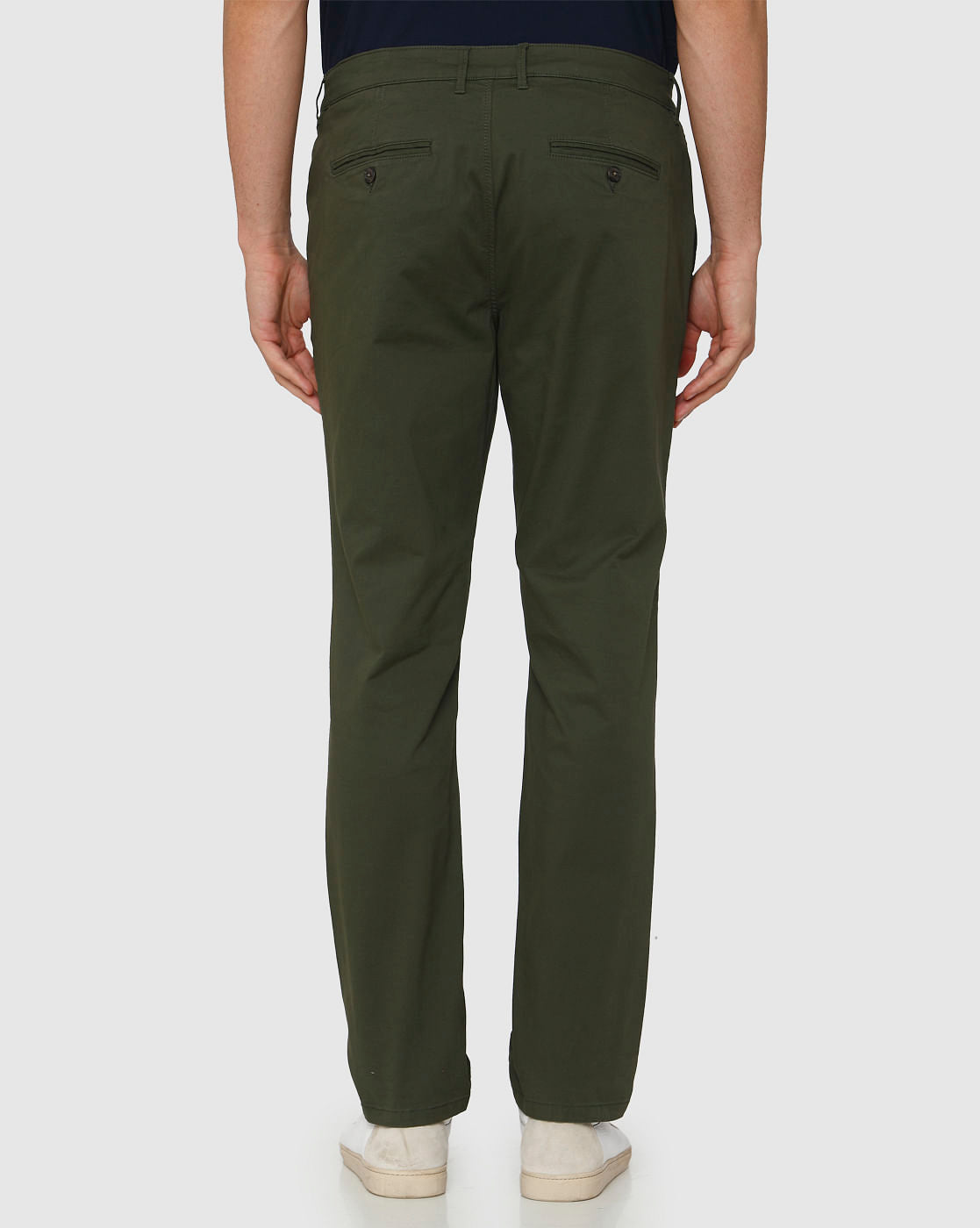 Green Straight Fit Chinos