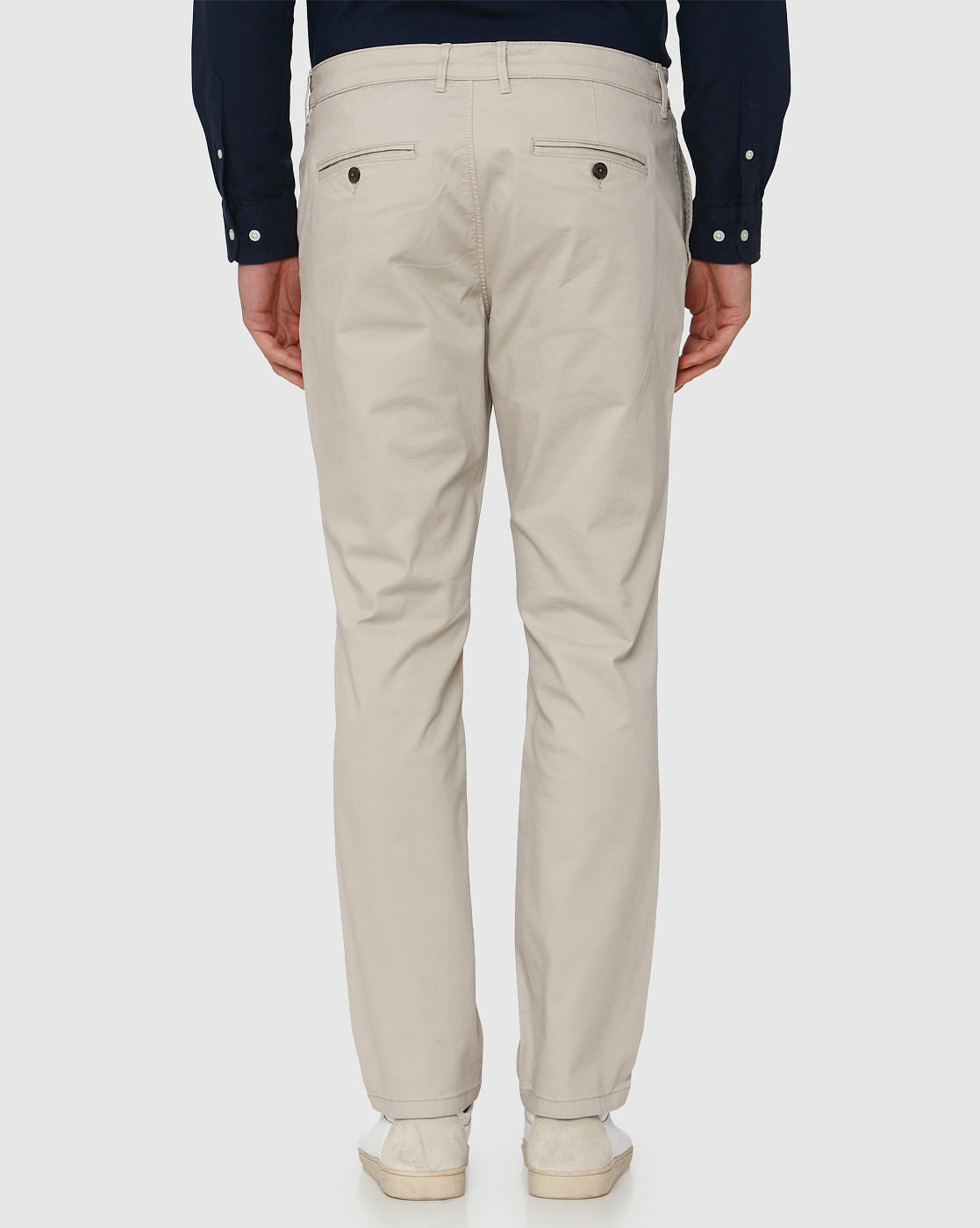 Beige Straight Fit Chinos