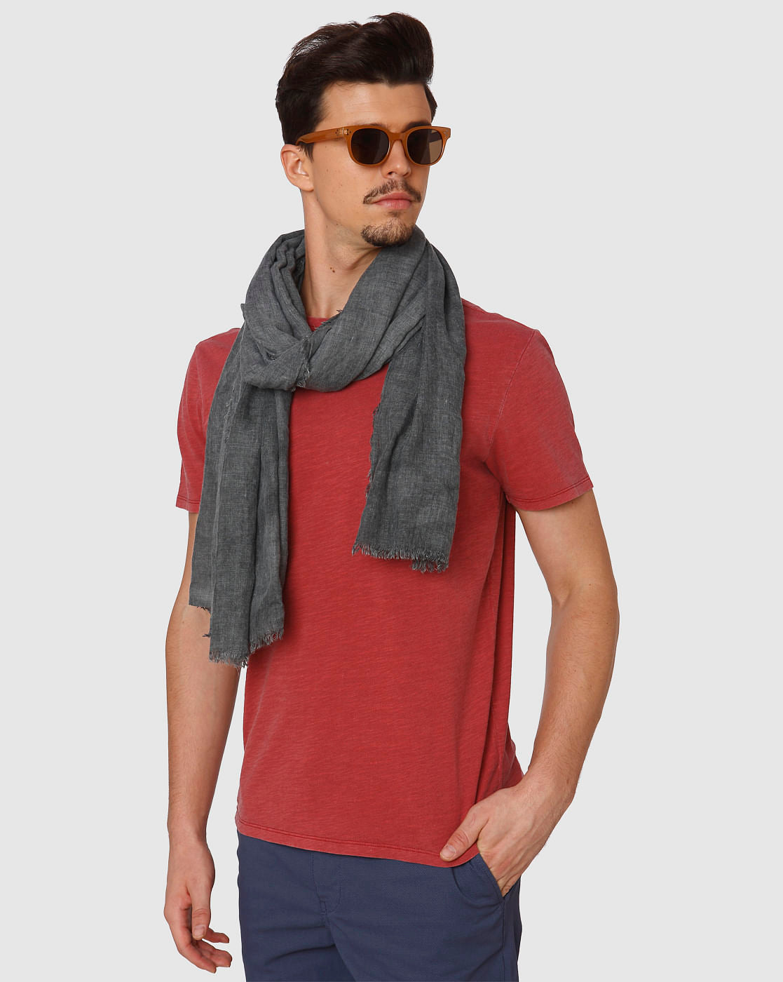 Red Dyed Crew Neck T-Shirt