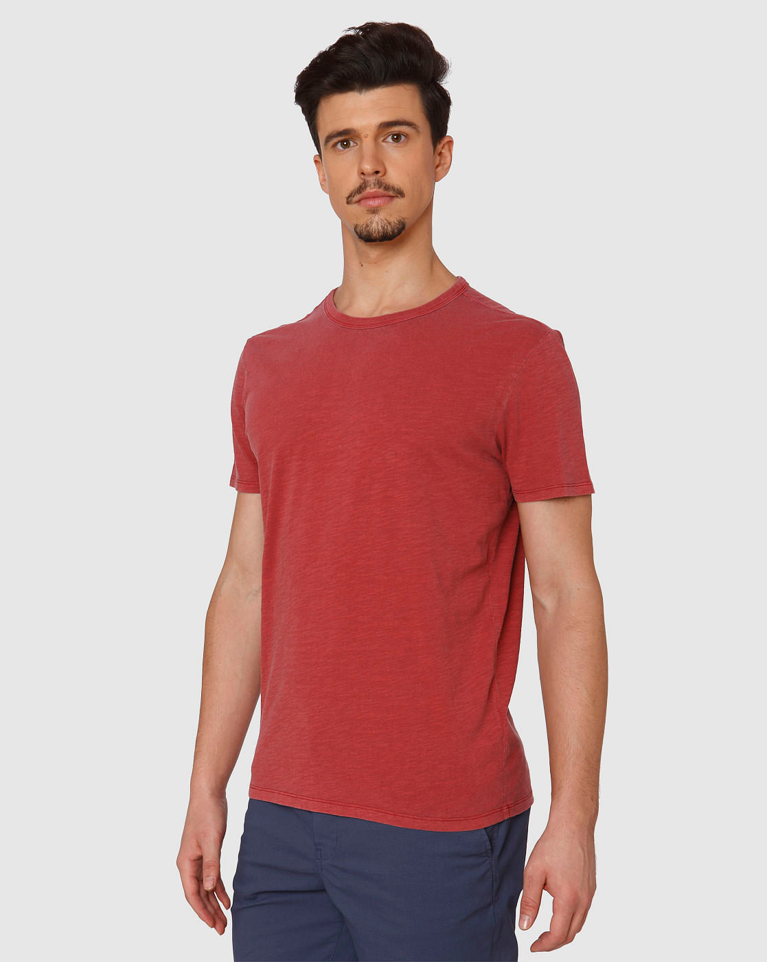 Red Dyed Crew Neck T-Shirt