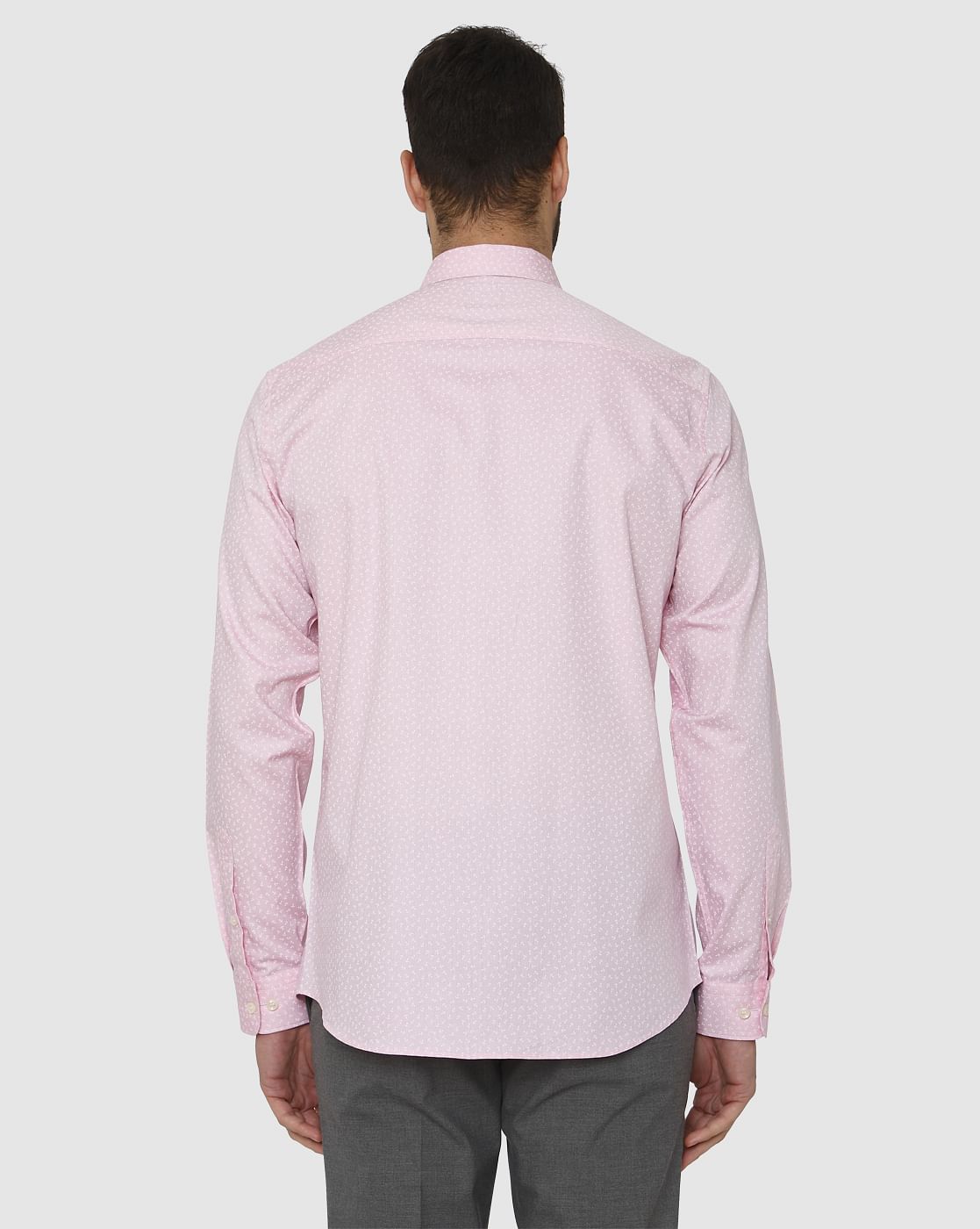 Pink All Over Print Full Sleeves Formal Shirt