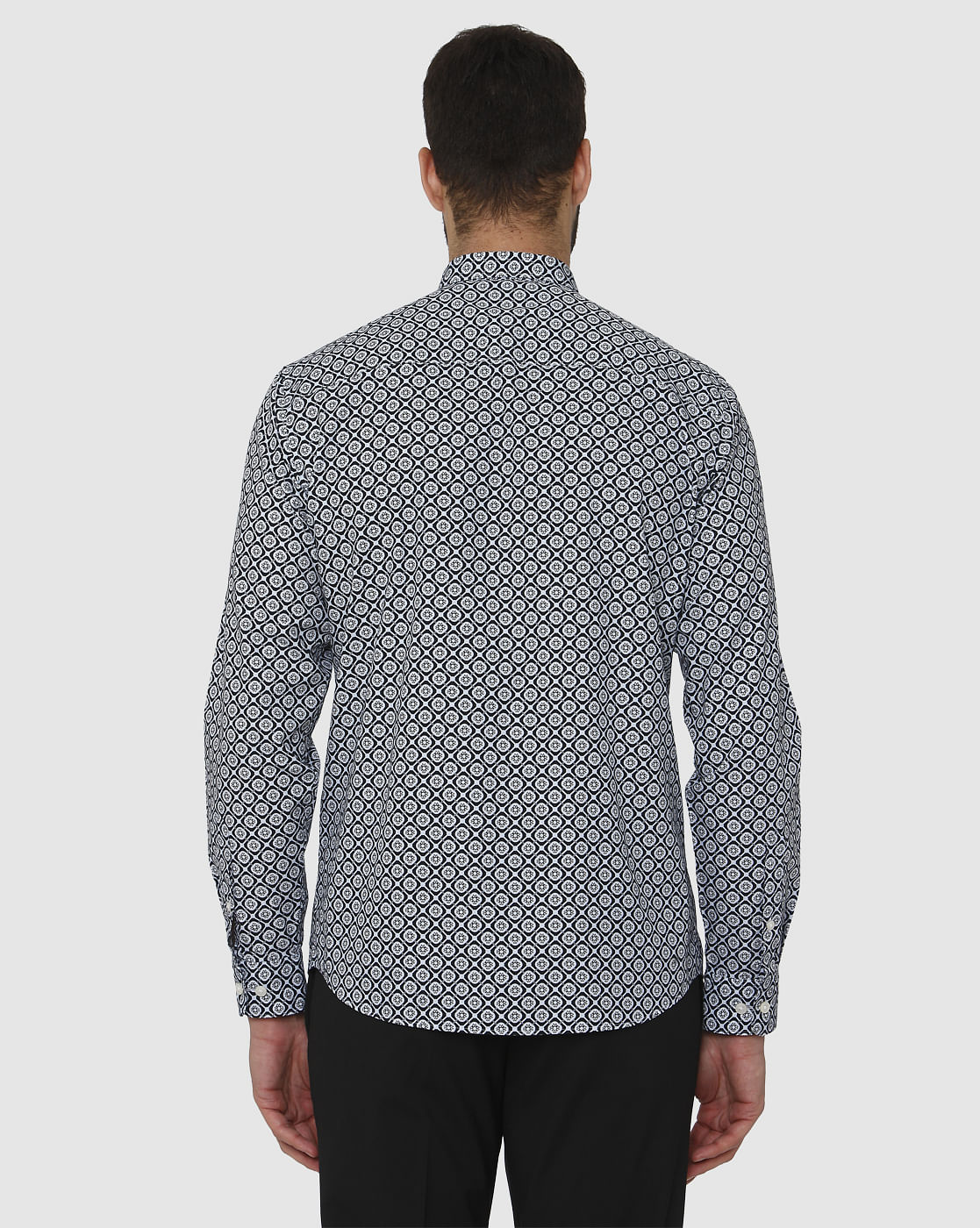 Blue All Over Print Full Sleeves Shirt