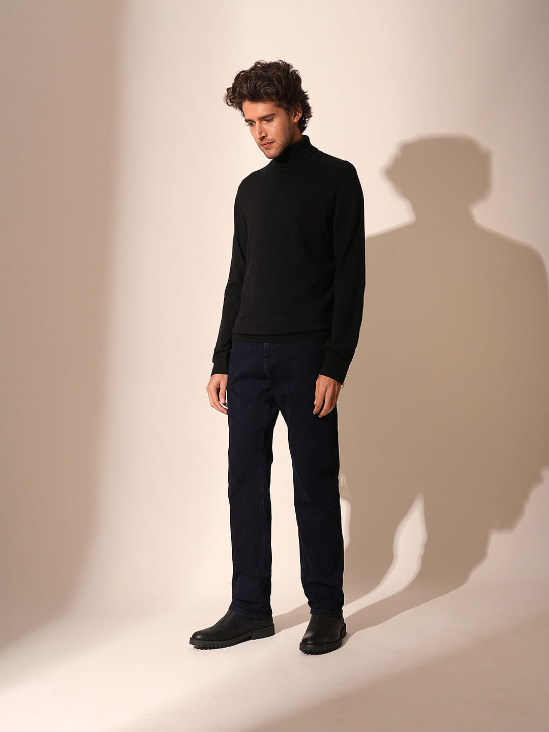 Dark Blue Straight Fit Denim