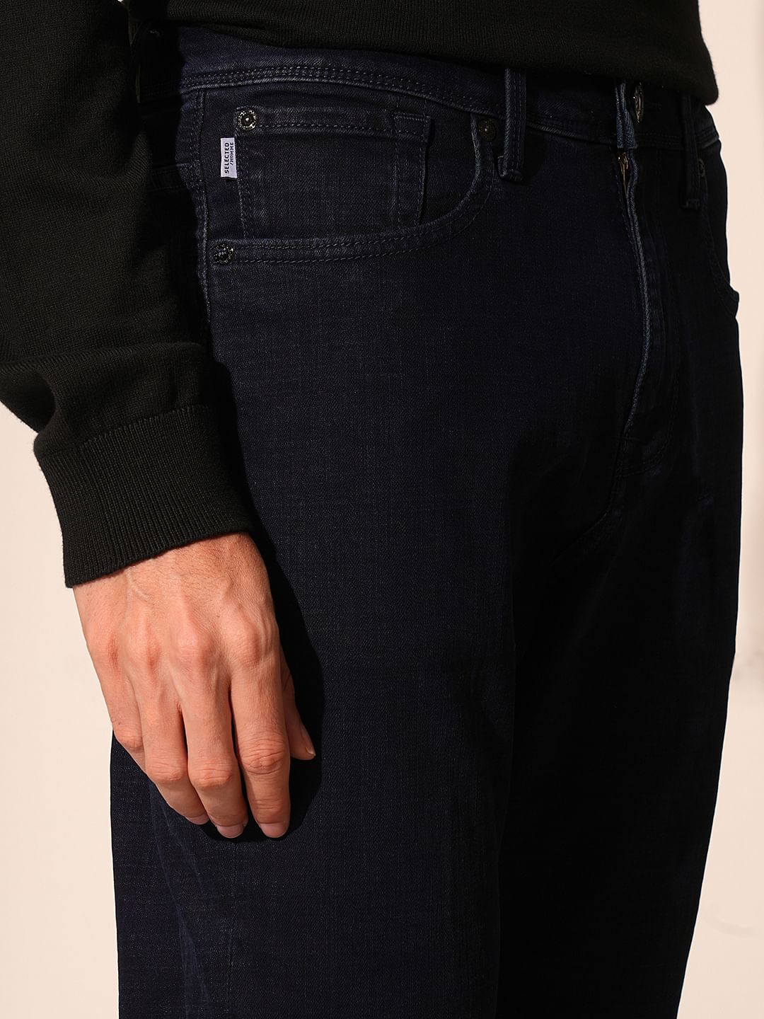 Dark Blue Straight Fit Denim