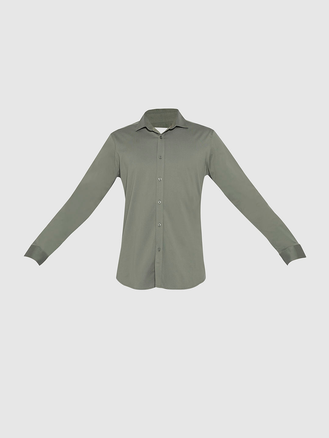 Green Cotton Knitted Shirt