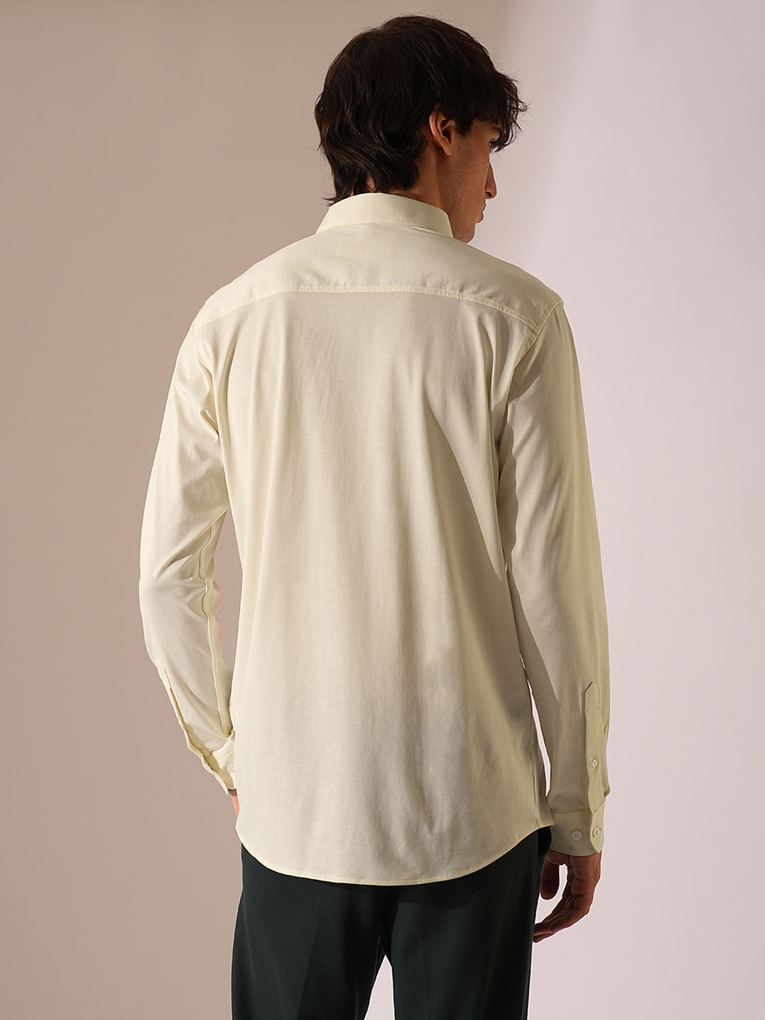 Beige Cotton Knitted Shirt
