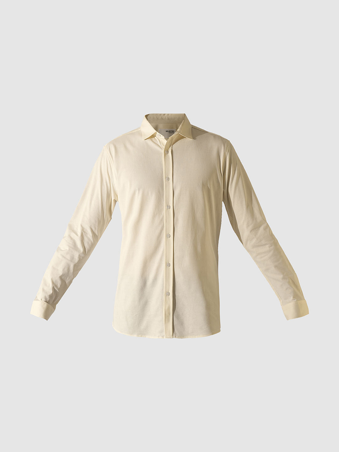 Beige Cotton Knitted Shirt