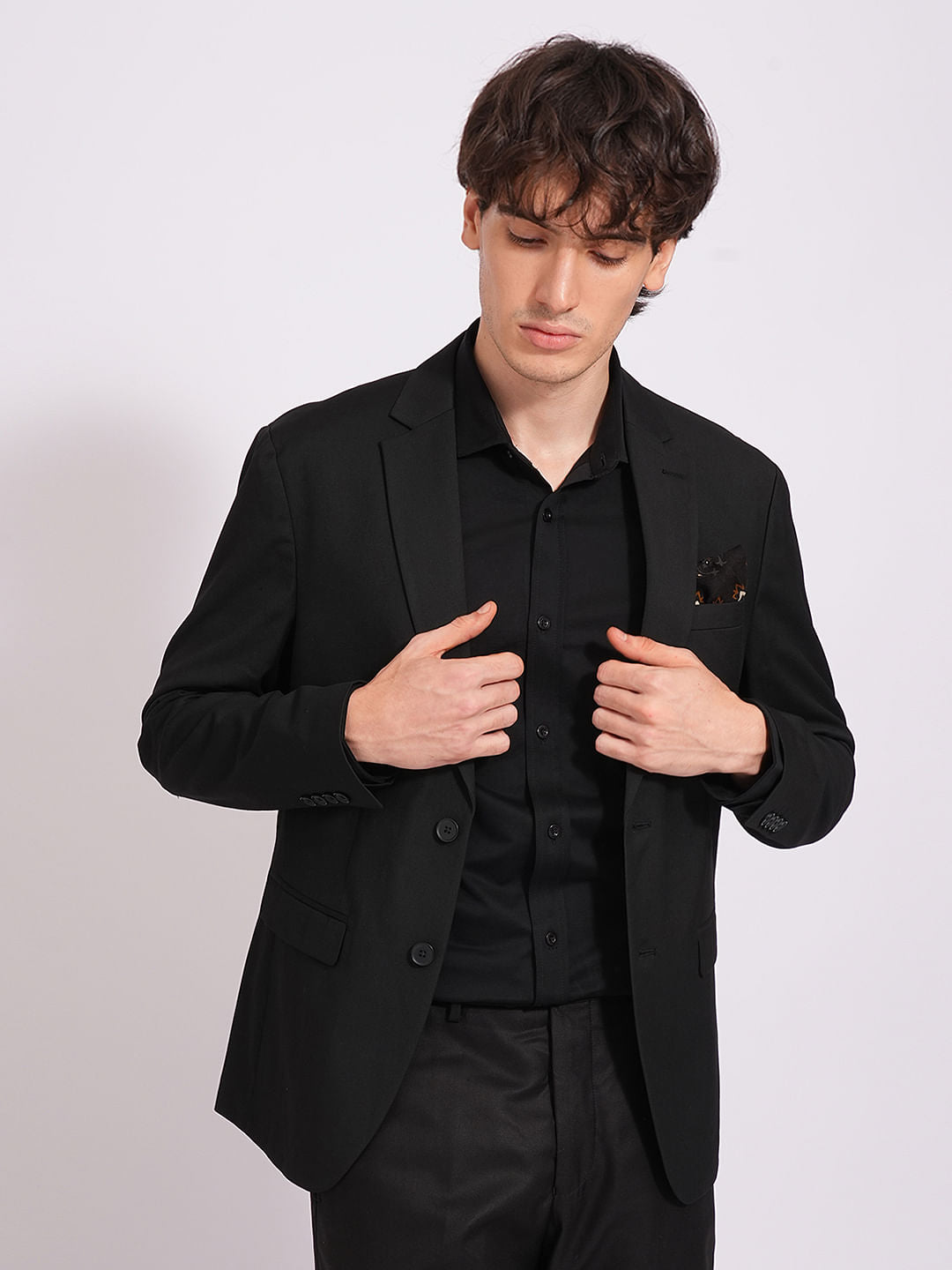 Black Cotton Knitted Shirt