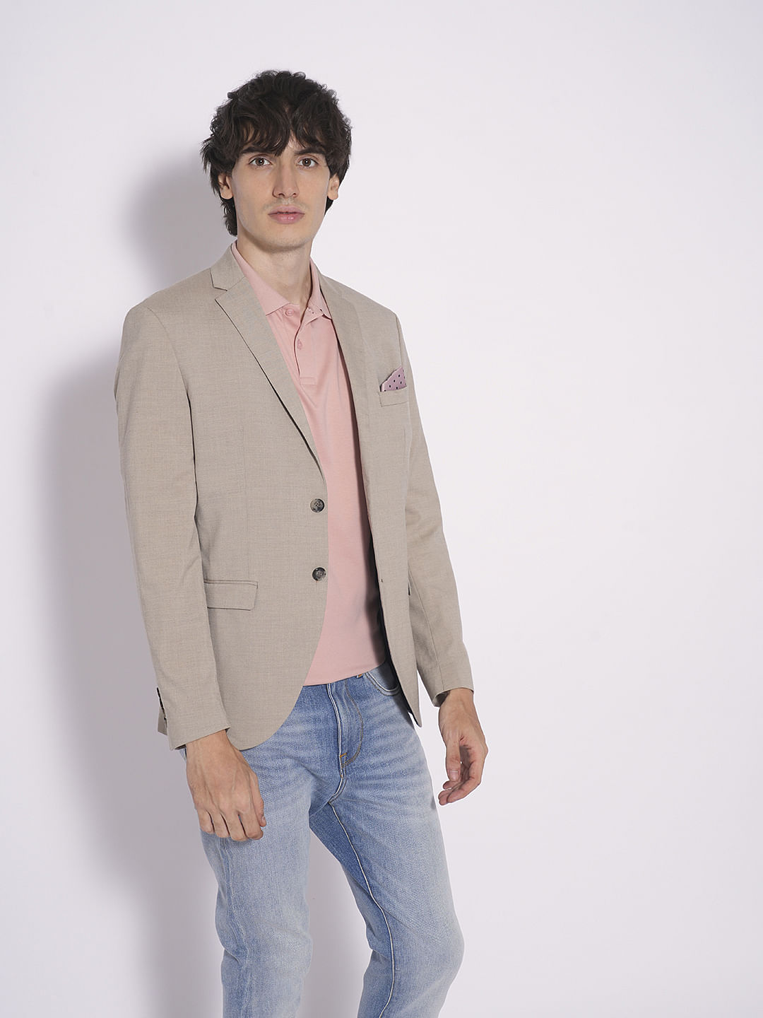 Pink Logo Text Print Cotton Polo