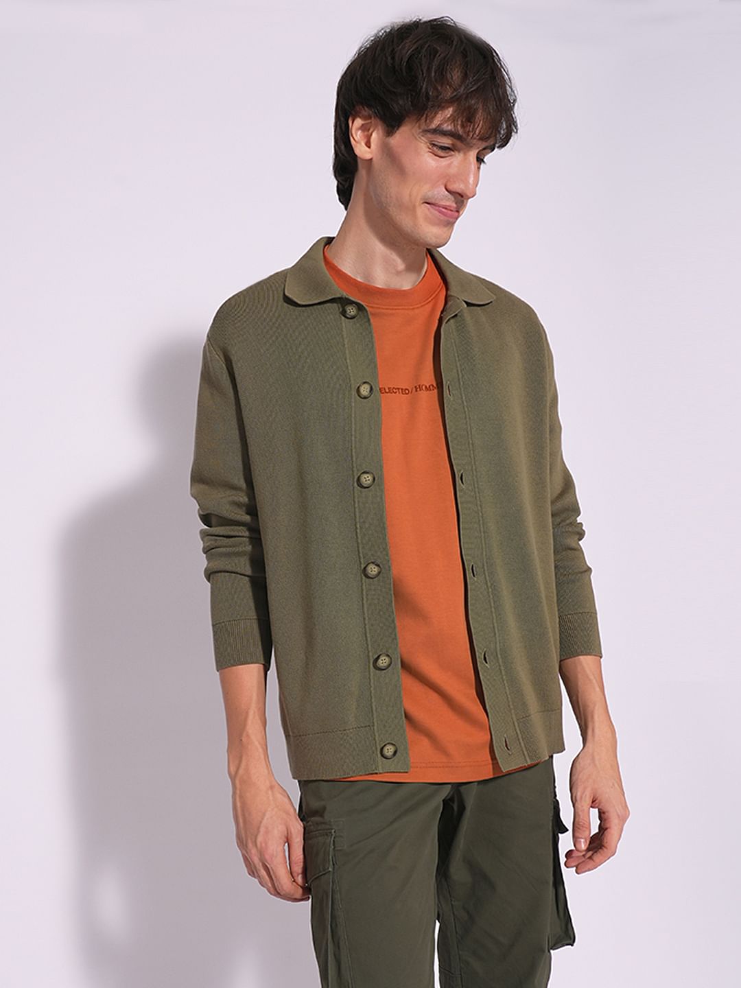 Brown Oversized Logo Print T-Shirt