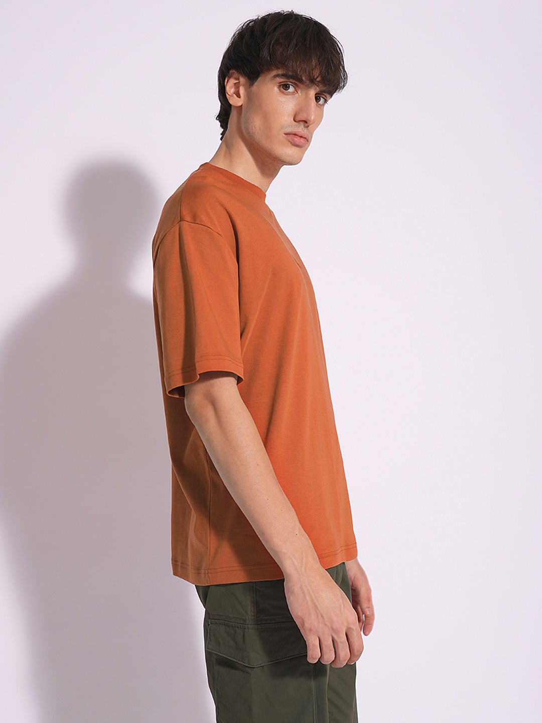 Brown Oversized Logo Print T-Shirt