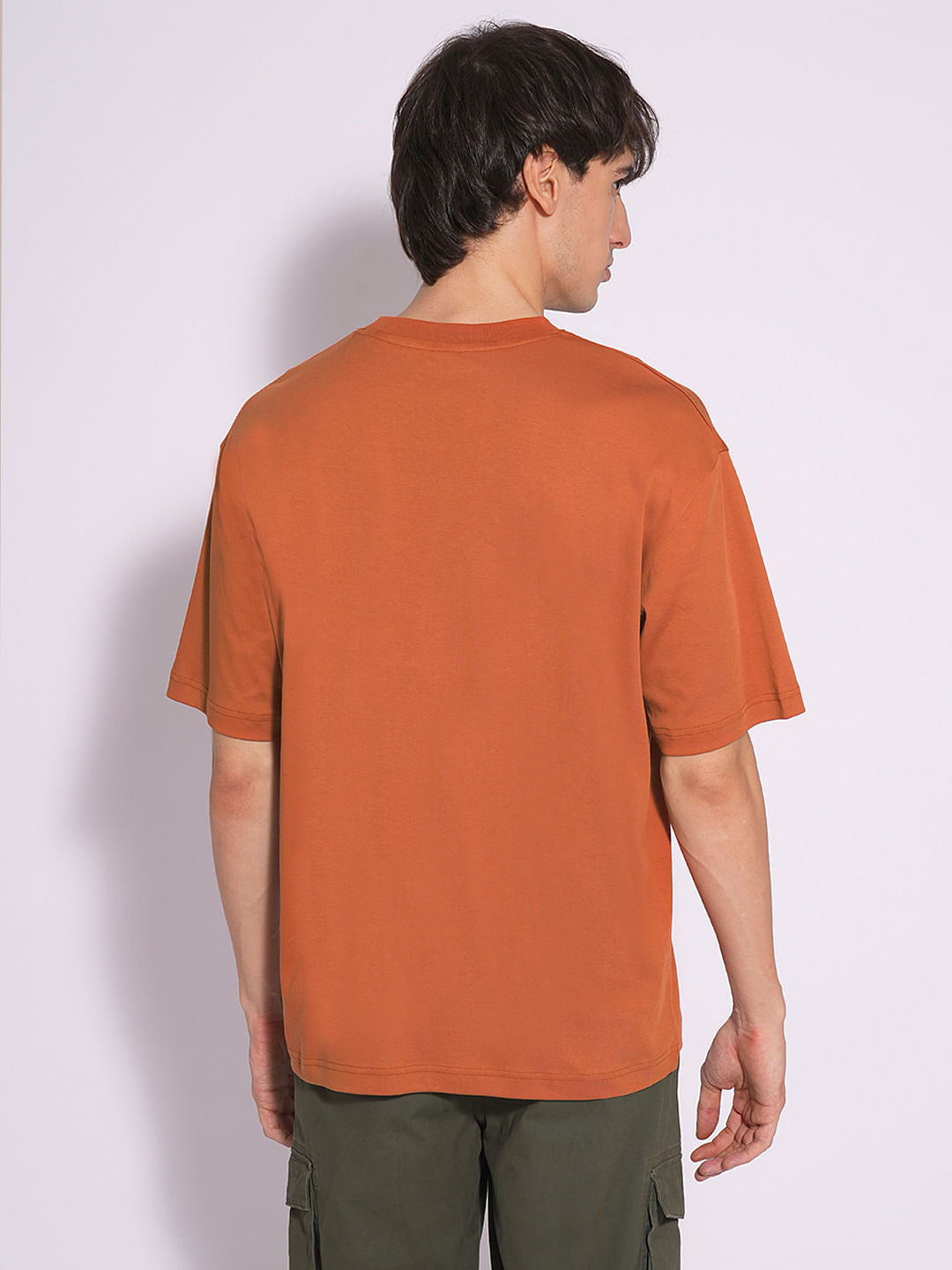 Brown Oversized Logo Print T-Shirt